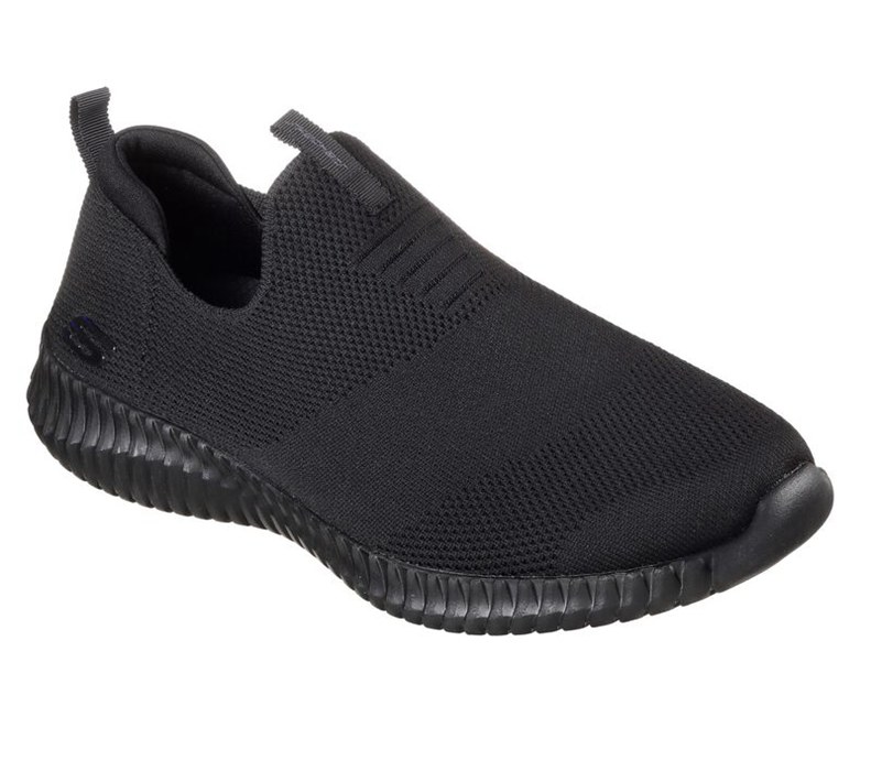 Skechers Herr Svarta Slip On - Elite Flex - Wasick - Sverige (ZOGSW-5213)